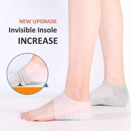 Height Increase Silicone Socks — Invisible Heel Lift Insoles for Instant Taller Look