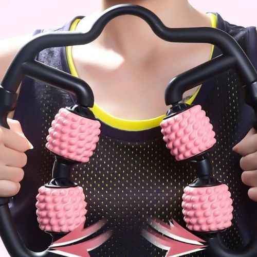 U-Shape Neck Massage Roller — Dual-Wheel Trigger Point Roller for Neck, Spine and Leg Muscle Relief