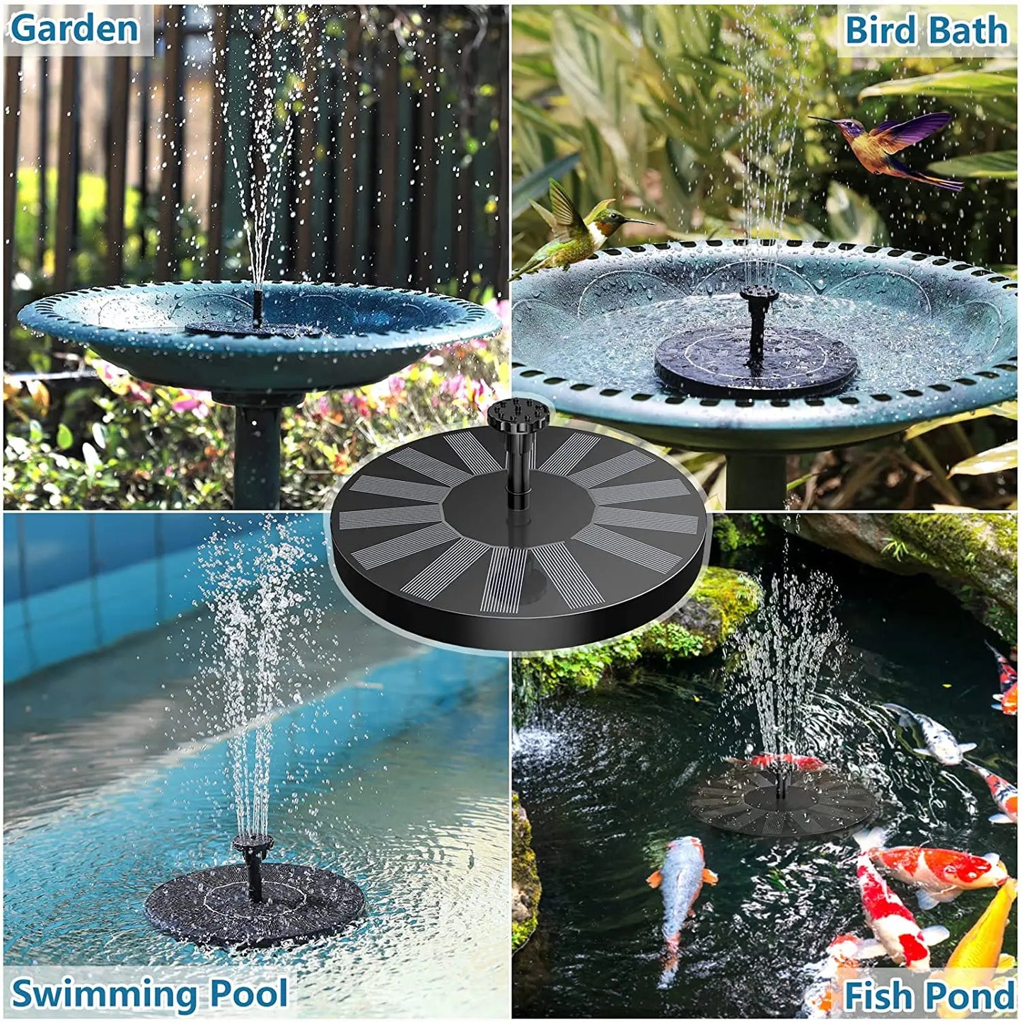 Solar Water Fountain - SBDS WORDTR-10671bird bath fountaingarden fountainoutdoor water feature