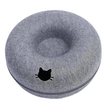 Felt Donut Cat Tunnel Bed - SBDS WORDTR-9947cat bedcat hideoutcat tunnel