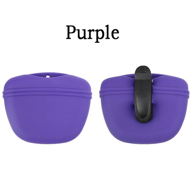 Silicone Dog Treat Pouch — Clip-On Training Bag for Dog Walks Canada SBDS WORD