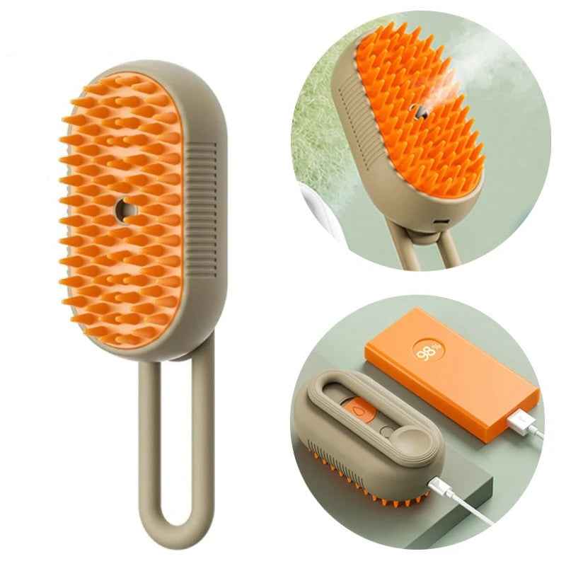 3-in-1 Cat Steam Brush Upgraded — Steam Grooming & Hair Removal, Rechargeable