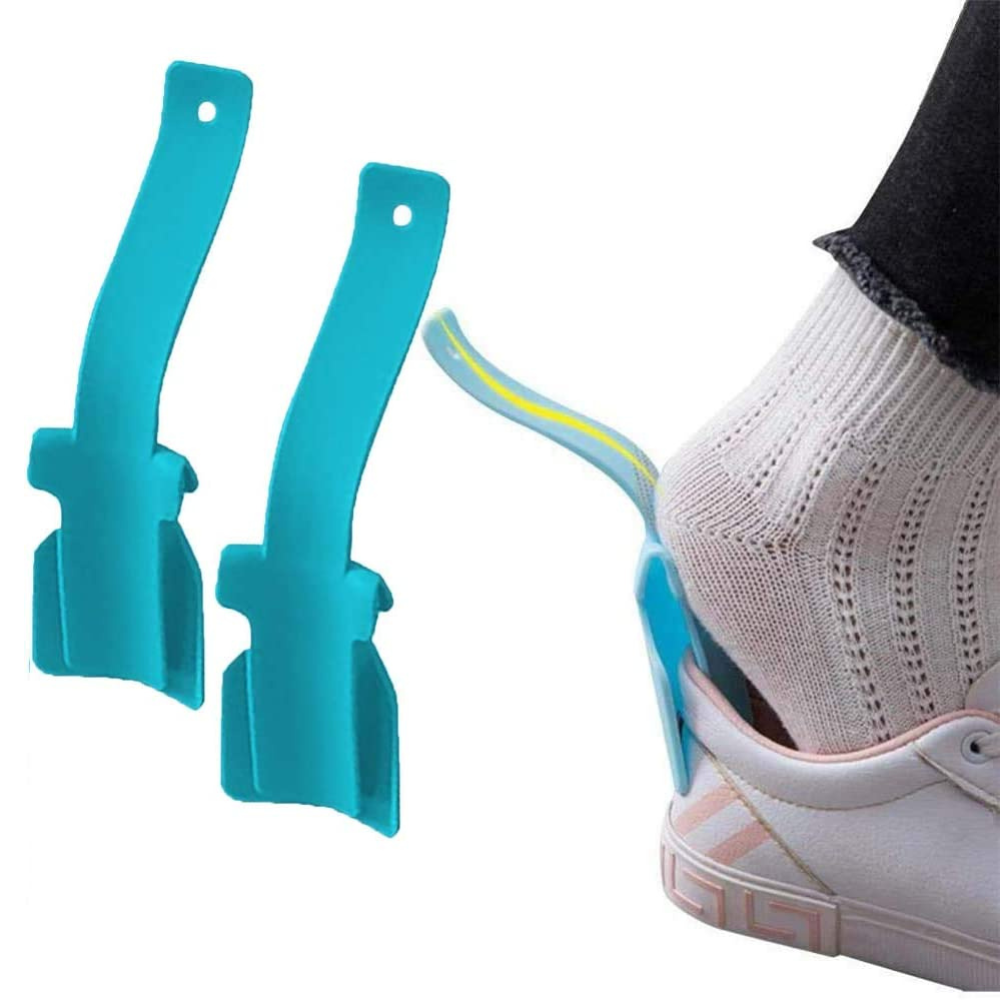 2x Lazy Shoe Helper — No-Bend Long Handle Shoe Horn for Seniors & Back Pain SBDS WORD