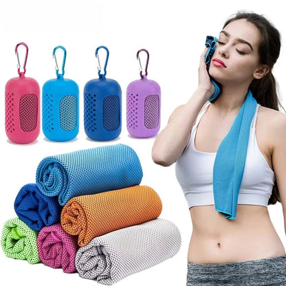 Quick-dry sports cooling towel wet and activated keeping athlete cool during summer workout - SBDS WORD Canada