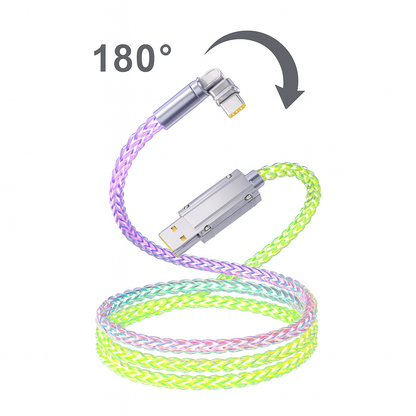 120W RGB fast charging cable with ambient breathing light, ships free across Canada