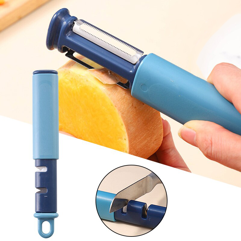 2-in-1 Fruit Peeler & Knife Sharpener — Stainless Steel Kitchen Tool Canada SBDS WORD