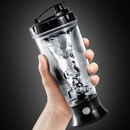 Automatic electric protein shaker bottle mixing lump-free protein shake at press of button - SBDS WORD Canada