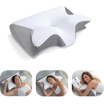 Memory foam cervical pillow Canada — contour neck support pillow for neck pain and tech neck relief while sleeping