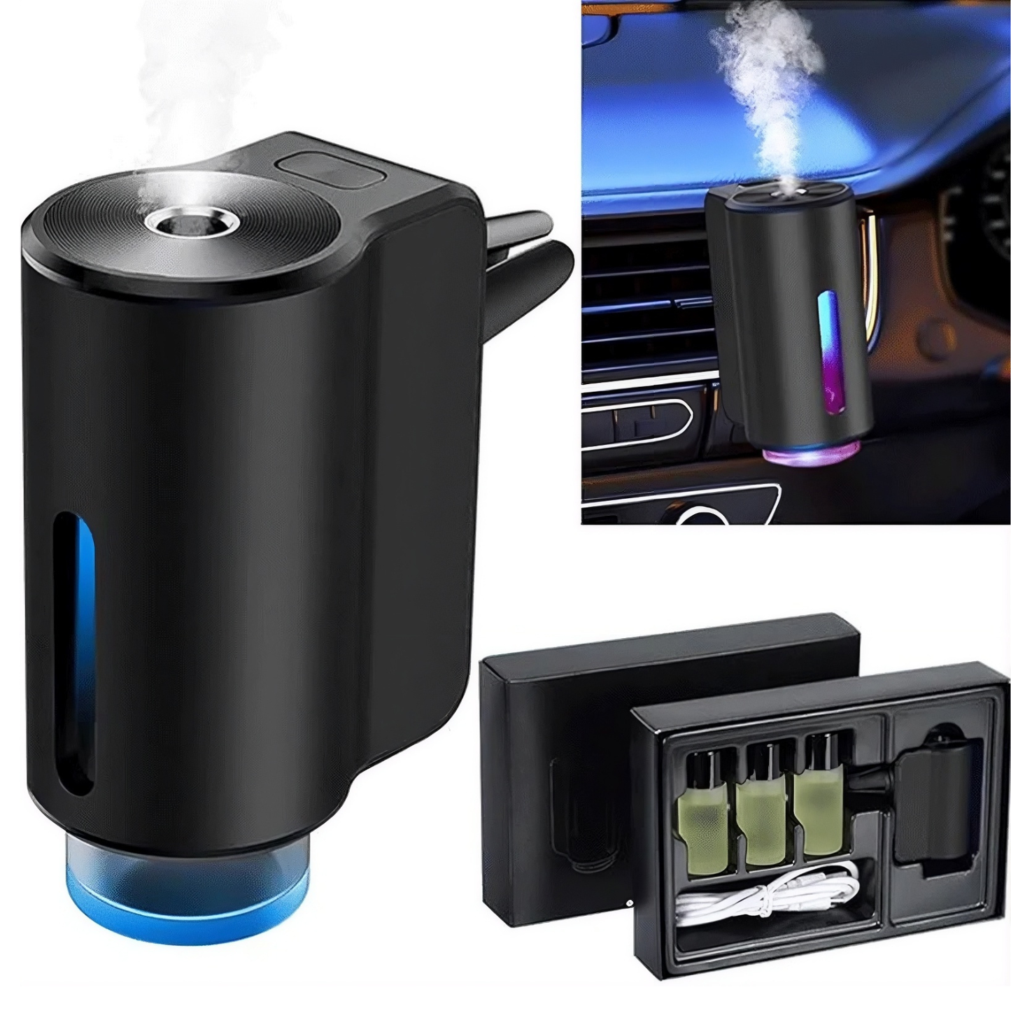 Electric USB car air freshener vent clip essential oil diffuser, ships free across Canada