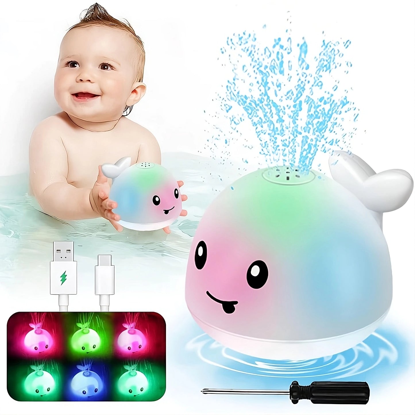 Baby Bath Shower - SBDS WORDTR-9937baby bath toylight up bath toyrechargeable bath toy