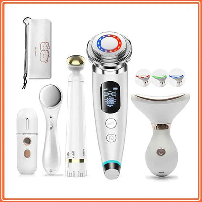 EMS skin tightening device kit with light therapy and microcurrent tools, ships free across Canada