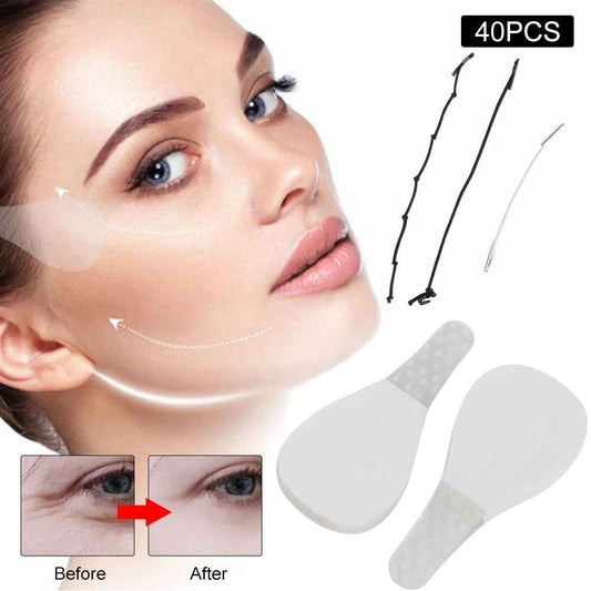 Face Lift Tapes 40-Pack — Invisible Instant Skin Lifting Tape for Jawline, Cheeks and Eyes
