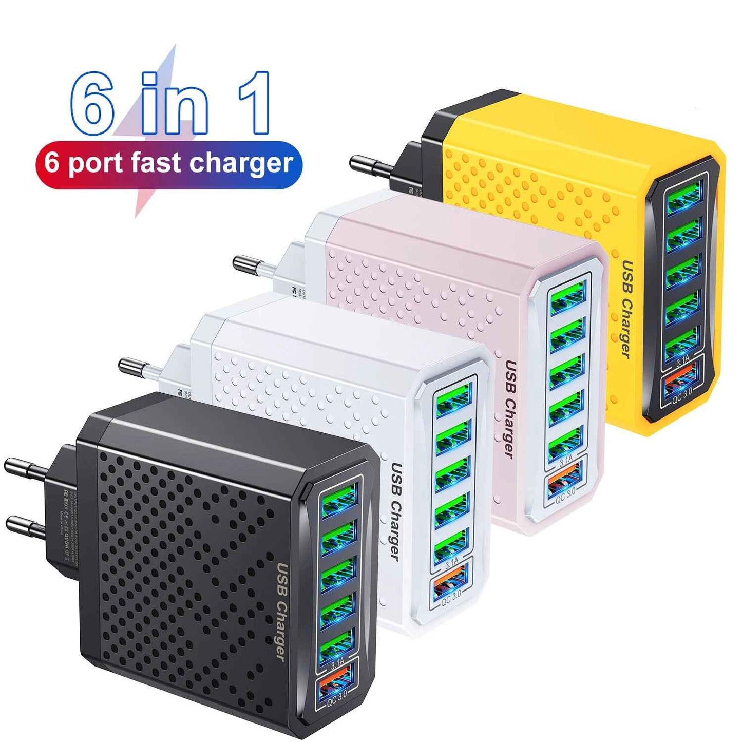 6-in-1 universal USB charging cable for phones tablets and laptops, ships free across Canada