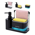 5-in-1 Soap Dispenser Organizer Set — Wall-Mount Pump for Hand Soap Shampoo and Lotion