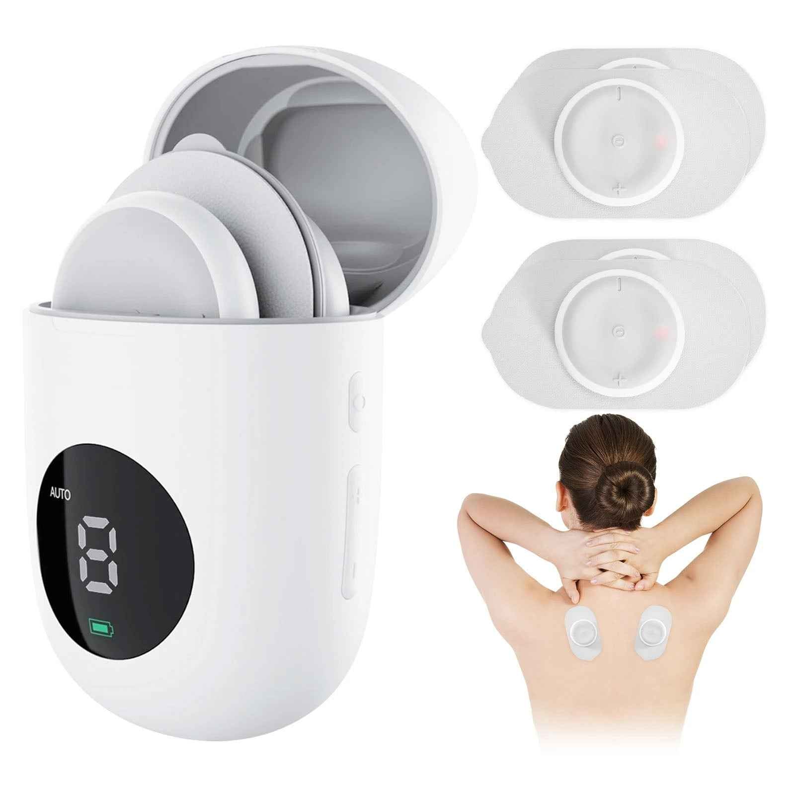 Portable wireless pulse EMS TENS muscle recovery massager, ships free across Canada
