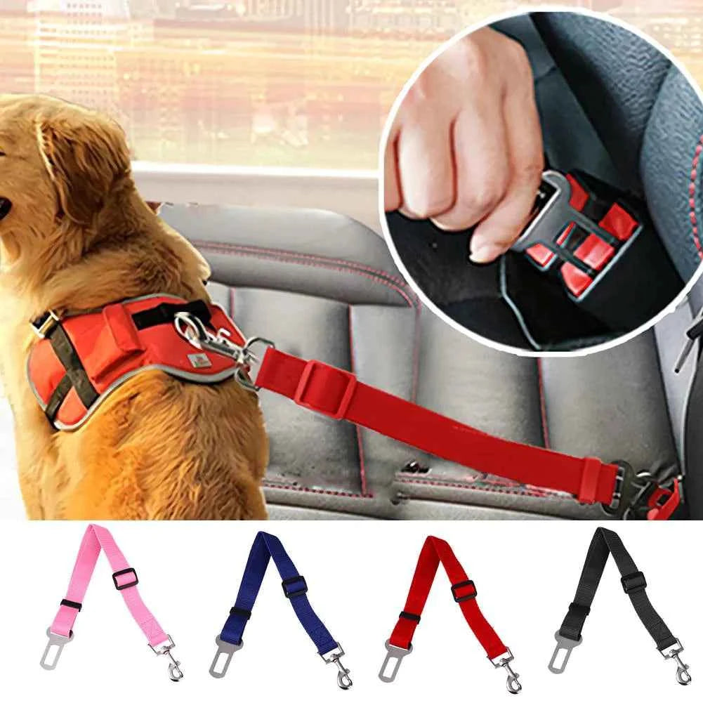 Pet Car Seat Belt — Adjustable Safety Harness Seatbelt for Dogs