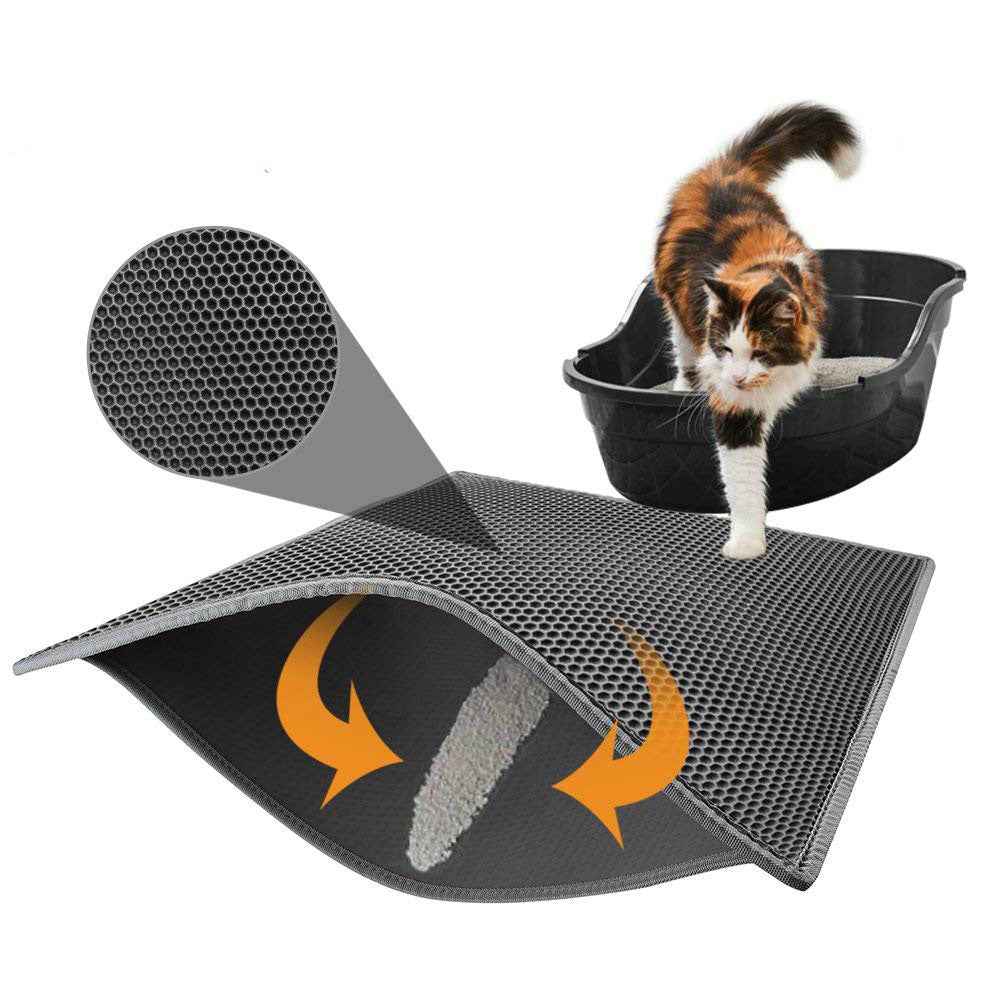 Cat Litter Mat — Double Layer Honeycomb Trapping Mat, Urine Proof
