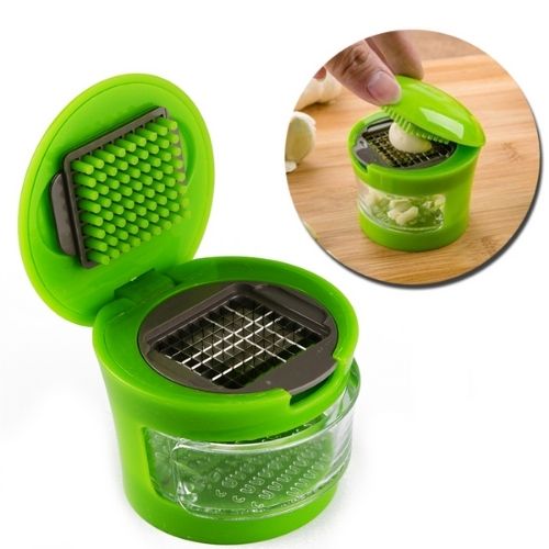 Garlic Dicer & Peeler — 2-in-1 Mincer with Interchangeable Blades Canada SBDS WORD