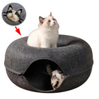 Felt Donut Cat Tunnel Bed SBDS WORD