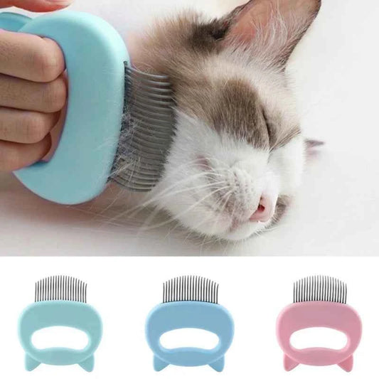 Cat Grooming and Massage Comb — Deshedding Brush That Removes Loose Fur While Cats Enjoy It