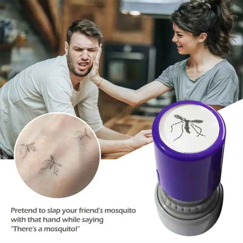 Funny mosquito stamp prank toy leaving realistic squashed bug imprint on skin with washable ink — SBDS WORD Canada