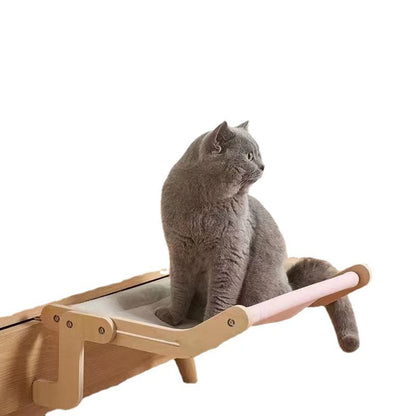 Hanging cat window bed Canada — strong suction cat hammock perch for sunbathing and bird watching with zero floor space
