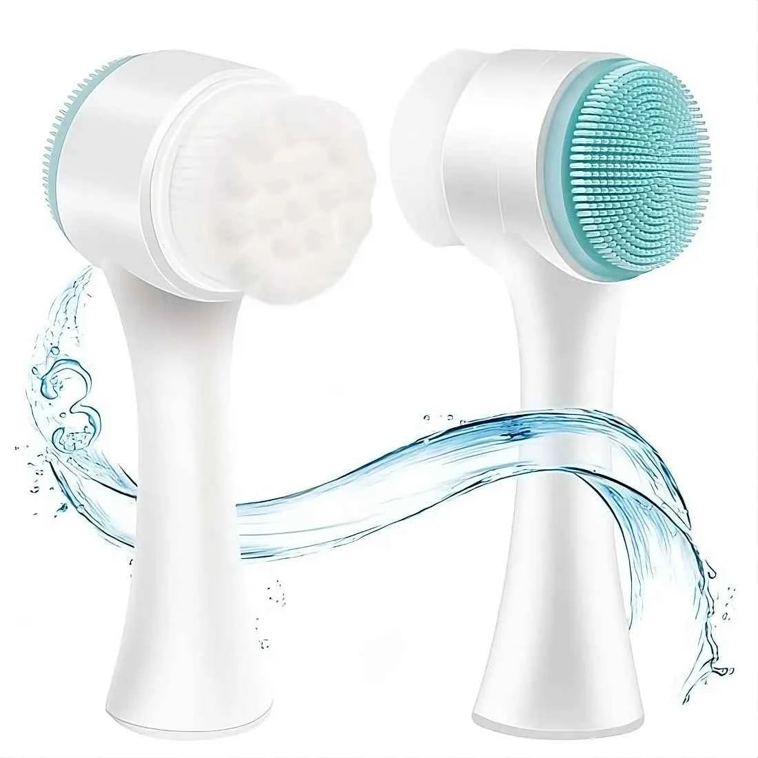 2-in-1 Double-Sided Silicone Face Brush — Deep Cleansing & Exfoliating Scrubber