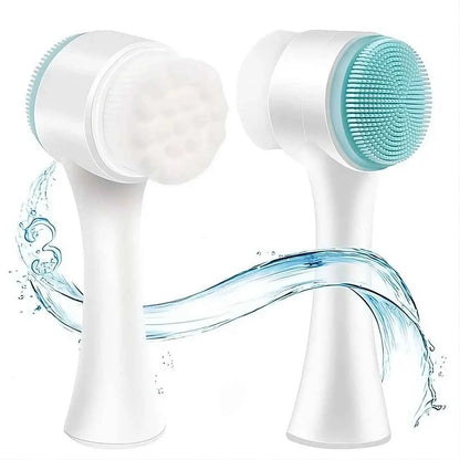 2-in-1 Double-Sided Silicone Face Brush — Deep Cleansing & Exfoliating Scrubber