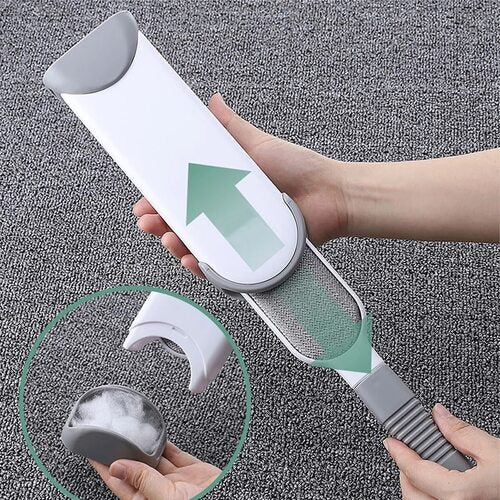 Self-cleaning lint brush set removing pet hair and lint from clothes and sofa with micro-bristles and reusable self-clean base - modern pet hair solution Canada