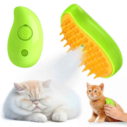 Steamy Brush for Cats — 3-in-1 Steam Grooming Tool for Shedding & Tangles