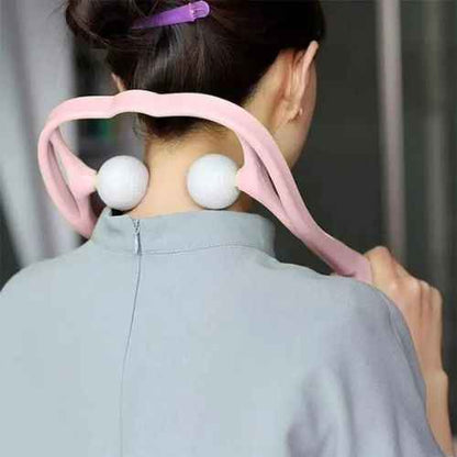 Dual Pressure Point Massager — 4-Knob Trigger Point Tool for Neck & Shoulders