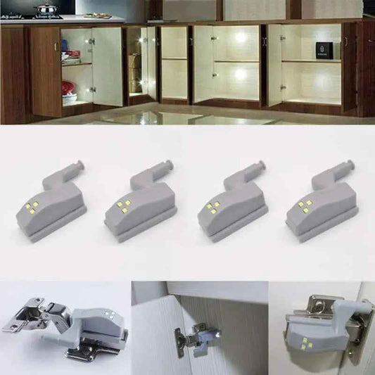 LED hinge light mounted on cabinet door hinge showing automatic on off mechanism - SBDS WORD Canada