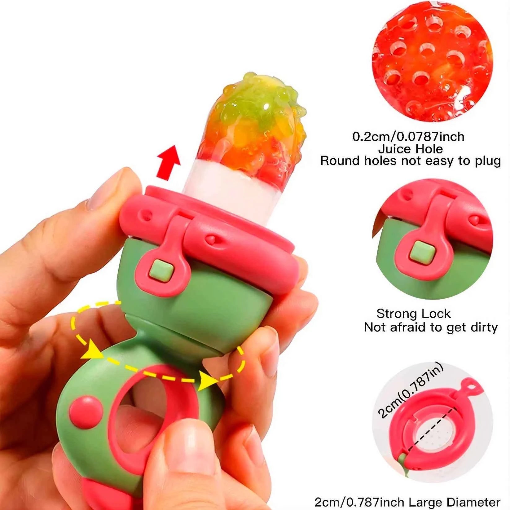 Baby Fruit Squeezer Feeder — Dinosaur Silicone Mesh Teether & Food Feeder