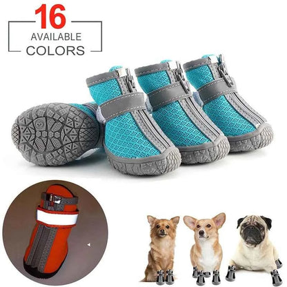 Dog Shoes for Hot Pavement — Breathable Paw Protection Boots, 4-Pack