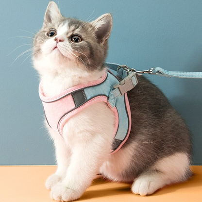 Cat Vest Harness and Leash Set — Escape-Proof Adjustable Harness for Safe Cat Walks Outdoors