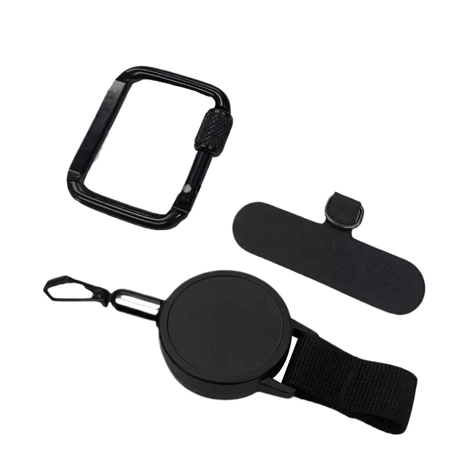Retractable phone security strap extending smoothly while phone stays tethered to bag strap - SBDS WORD Canada