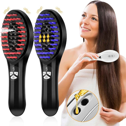 EMS Electric Spray Massage Comb — Scalp Stimulation with Mist Spray for Thicker Healthier Hair