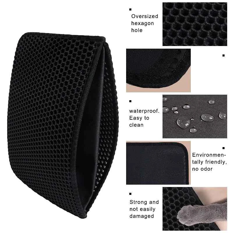Cat Litter Mat — Double Layer Honeycomb Trapping Mat, Urine Proof