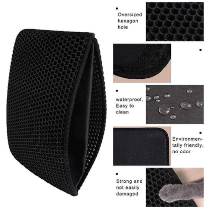 Cat Litter Mat — Double Layer Honeycomb Trapping Mat, Urine Proof