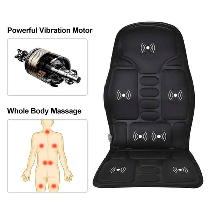 Vibrating Massage Chair Pad — 7 Motors, Full Body Heat Therapy for Car & Home