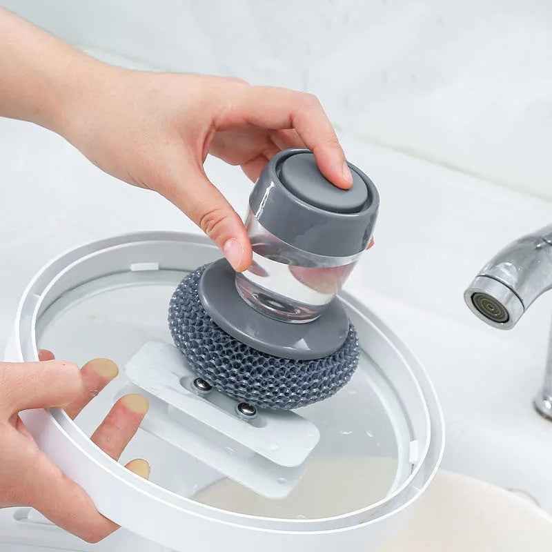 Soap Dispensing Dish Brush — Built-In Dispenser Scrub Brush for Kitchen Canada SBDS WORD