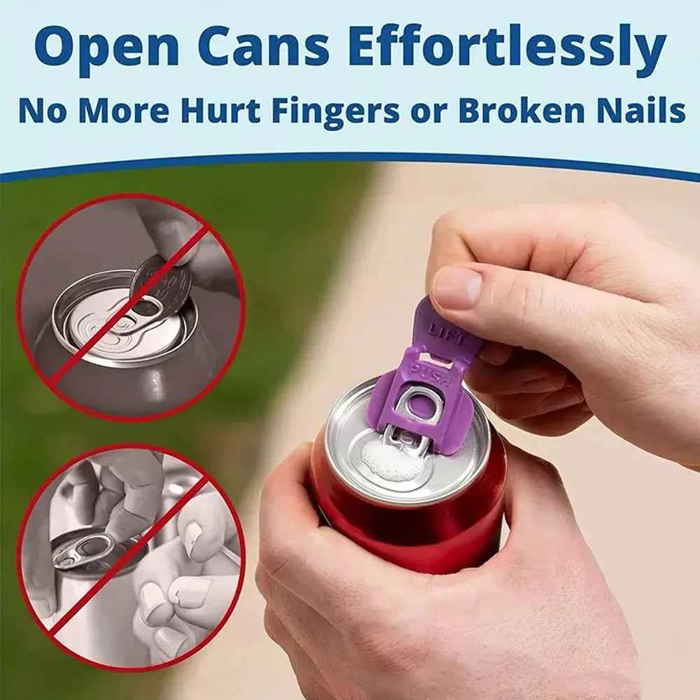 Easy-Pull Soda Can Opener Tool — Opens Ring-Pull Cans Without Breaking Nails or Cutting Fingers