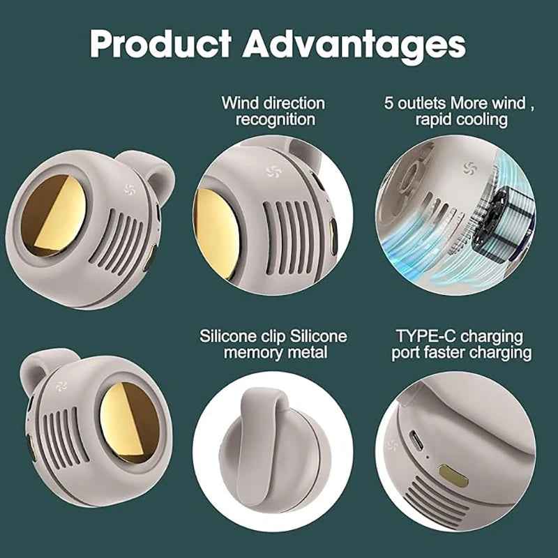 Mini Bladeless Clip-On Portable Fan