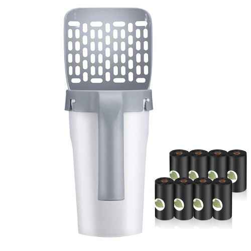 Cat Litter Scoop with Waste Bin — One-Hand Self-Cleaning Scooper