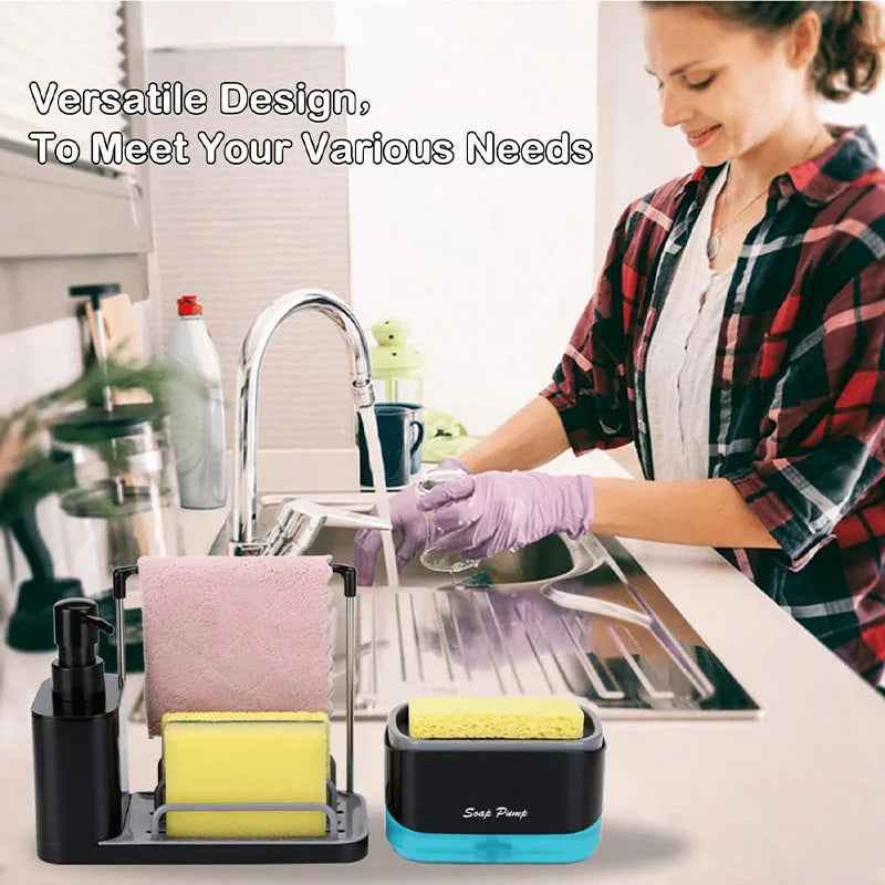 5-in-1 Soap Dispenser Organizer Set — Wall-Mount Pump for Hand Soap Shampoo and Lotion