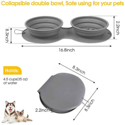 Silicone Foldable Slow Feeder Dog Bowl — Collapsible Travel Bowl That Slows Fast Eaters