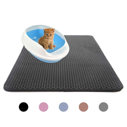 Cat Litter Mat — Double Layer Honeycomb Trapping Mat, Urine Proof