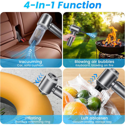 Portable car vacuum with 4 attachments for seats floor mats and vents - SBDS WORD Canada