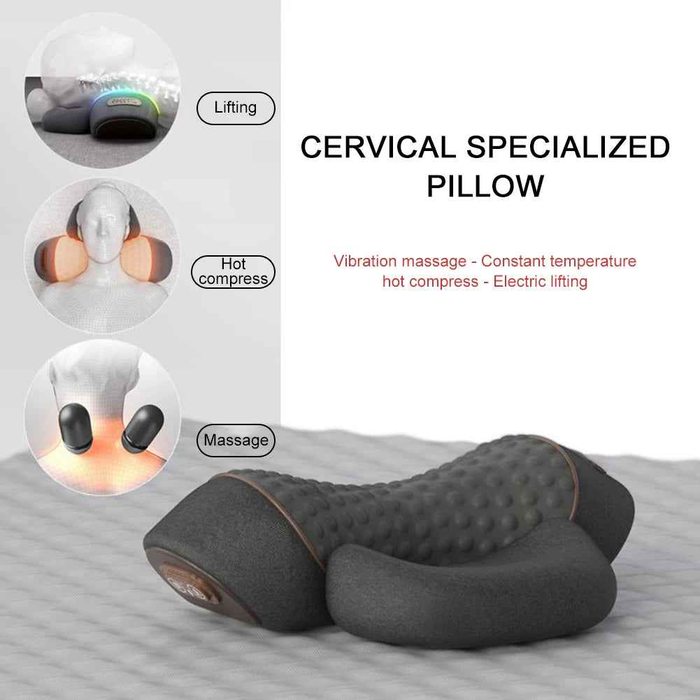 Electric Neck Massage Pillow — Heating & Vibration for Neck Pain Relief