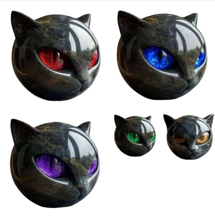 Decorative Black Cat Stone Figurine - SBDS WORDTR-9759black cat figurinecat sculpturehome decor